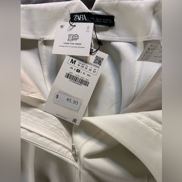 🆕 NWT🆕 Zara High Waisted White Pants - Picture 6 of 6